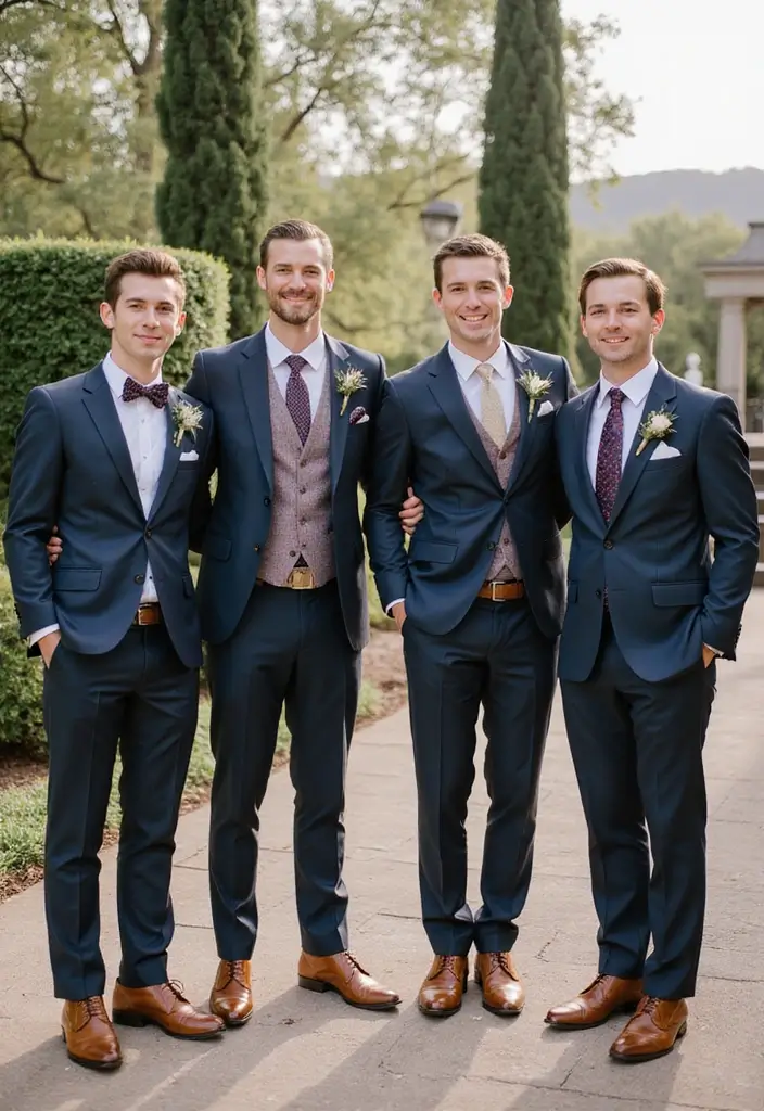 29 Grooms Outfit Ideas That Look Sharp and Stylish - 15. Stylish Groomsmen Looks