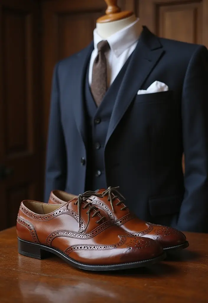 29 Grooms Outfit Ideas That Look Sharp and Stylish - 16. Retro-Inspired Footwear