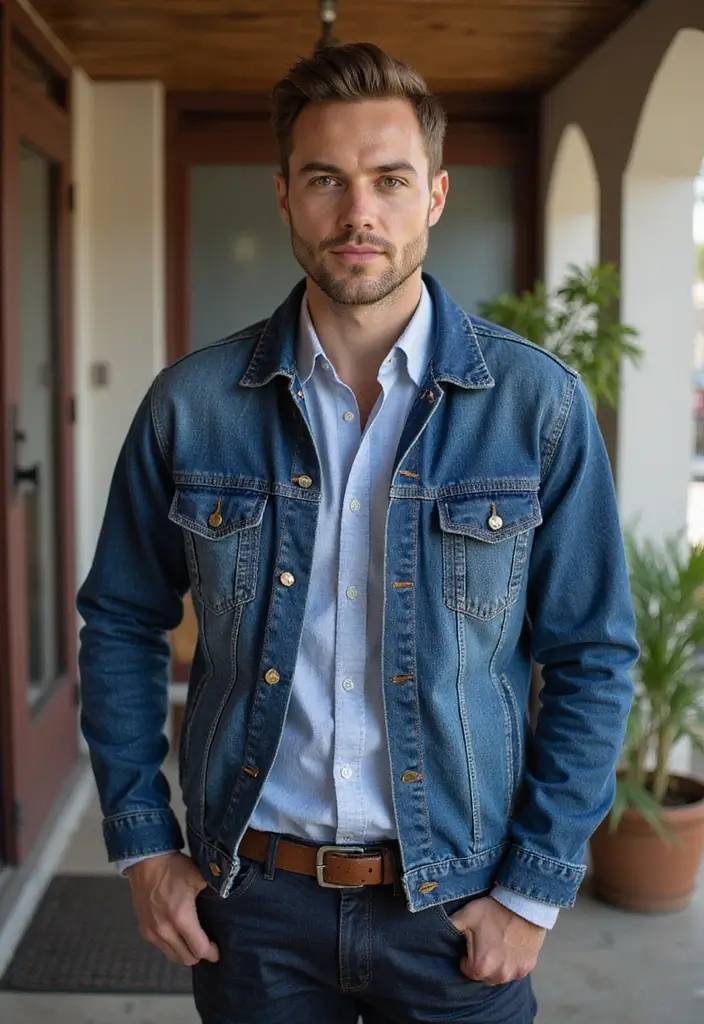 29 Grooms Outfit Ideas That Look Sharp and Stylish - 20. Timeless Denim Jackets