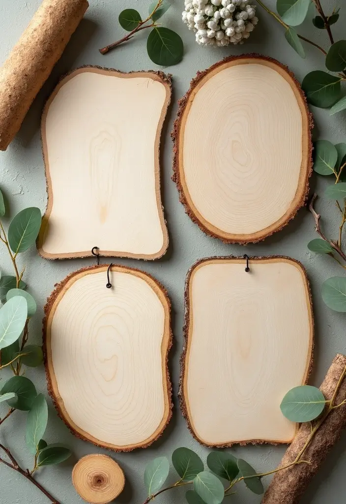 29 Invitation Box Ideas That Wow Recipients - 20. Natural Wood Slice Invitations