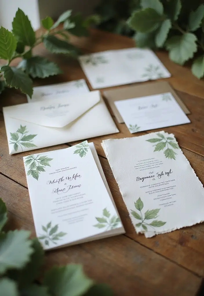 29 Invitation Box Ideas That Wow Recipients - 9. Leaf Print Invitations