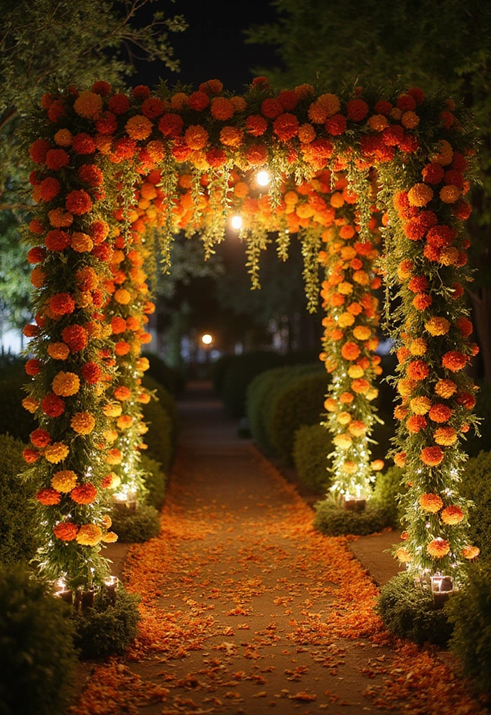 29 Mehndi Decoration Ideas Outdoor That Glow With Color - 1. Eco-Friendly Floral Canopies