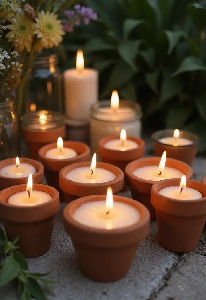 29 Mehndi Decoration Ideas Outdoor That Glow With Color - 26. Eco-Friendly Candles
