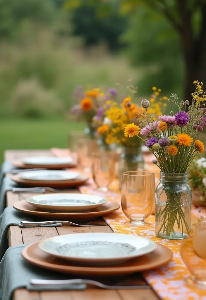 29 Mehndi Decoration Ideas Outdoor That Glow With Color - 3. Eco-Friendly Table Settings