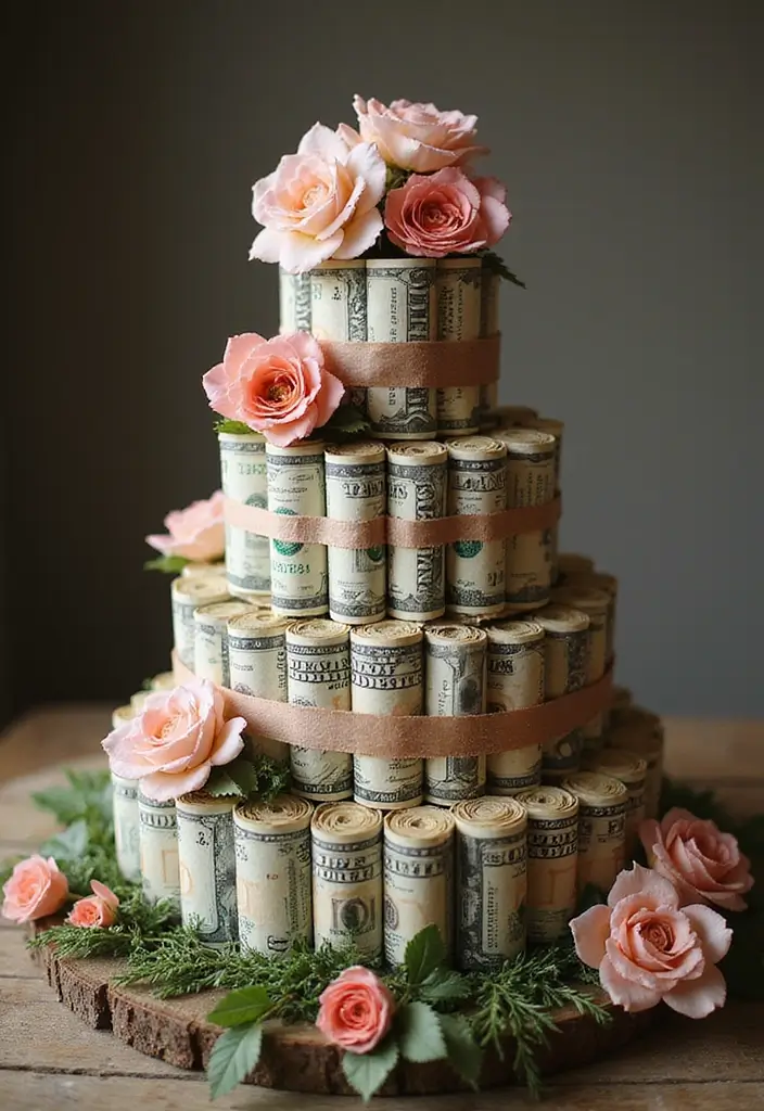 29 Money Packing Ideas For Wedding Gifts That Look Luxe - 10. Cash Gift Cake