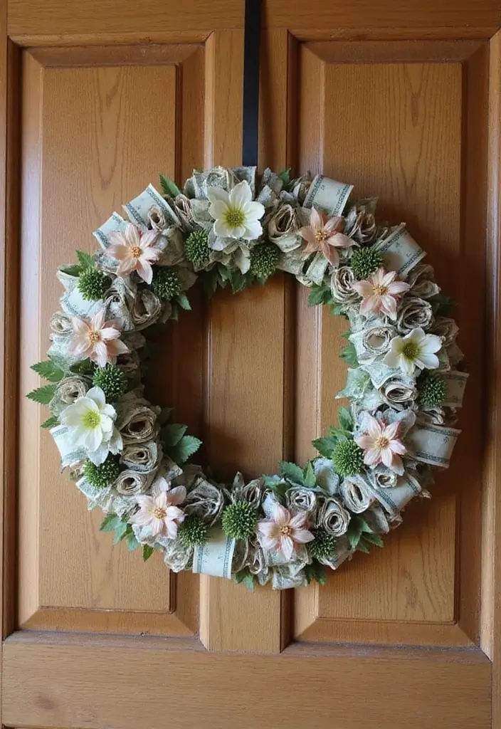 29 Money Packing Ideas For Wedding Gifts That Look Luxe - 13. Cash Wreath
