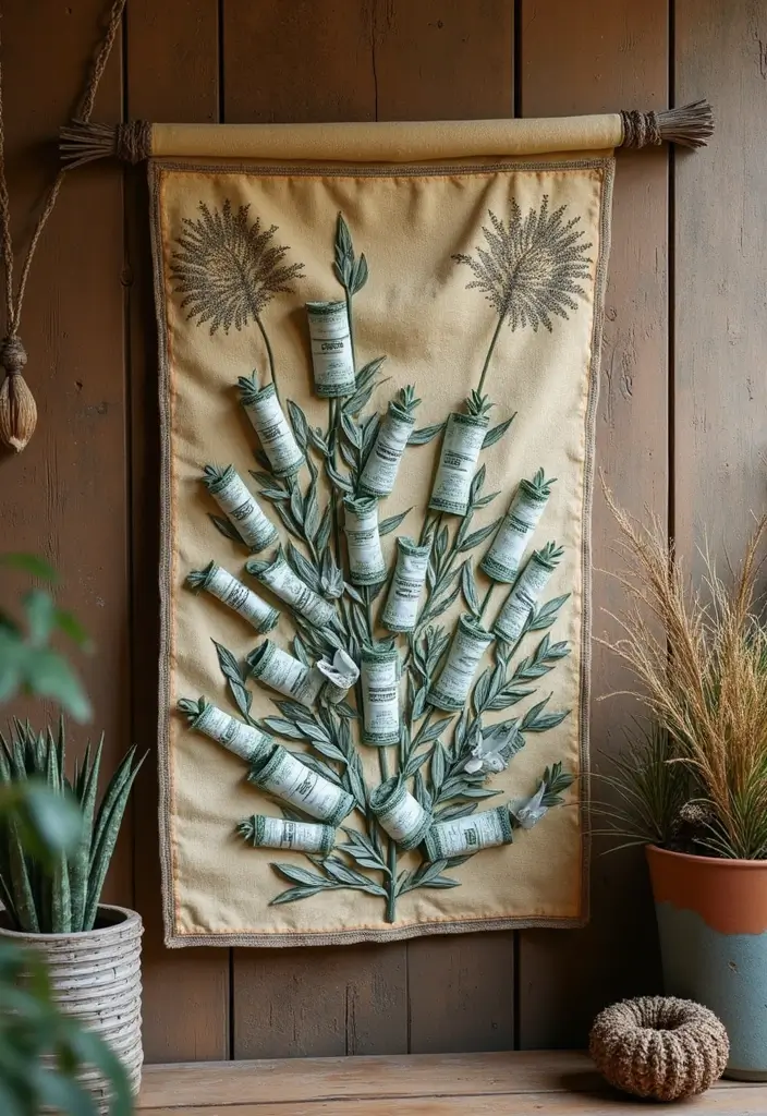 29 Money Packing Ideas For Wedding Gifts That Look Luxe - 18. Cash Gift Tapestry