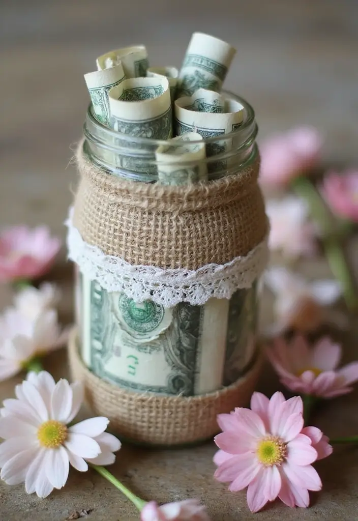 29 Money Packing Ideas For Wedding Gifts That Look Luxe - 2. Cash in a Mason Jar