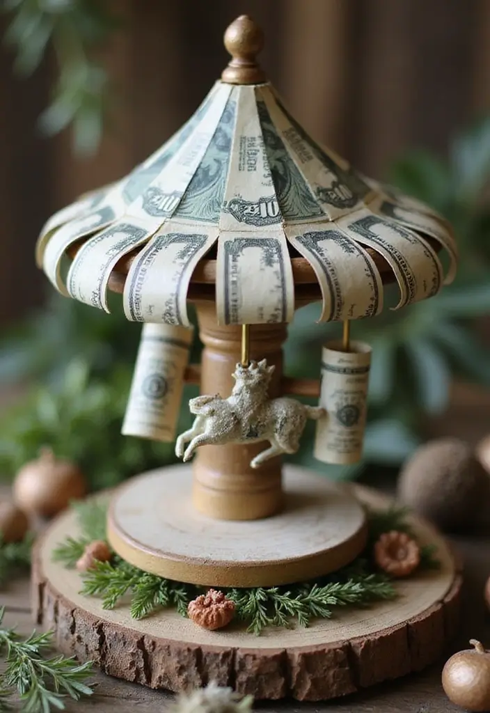 29 Money Packing Ideas For Wedding Gifts That Look Luxe - 21. Cash Carousel