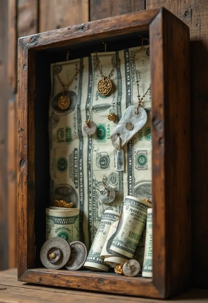 29 Money Packing Ideas For Wedding Gifts That Look Luxe - 22. Cash Gift Shadow Box