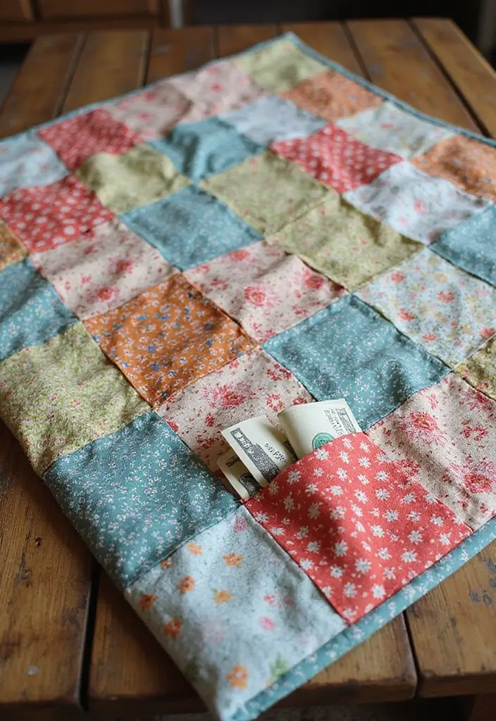 29 Money Packing Ideas For Wedding Gifts That Look Luxe - 7. Handmade Cash Quilt