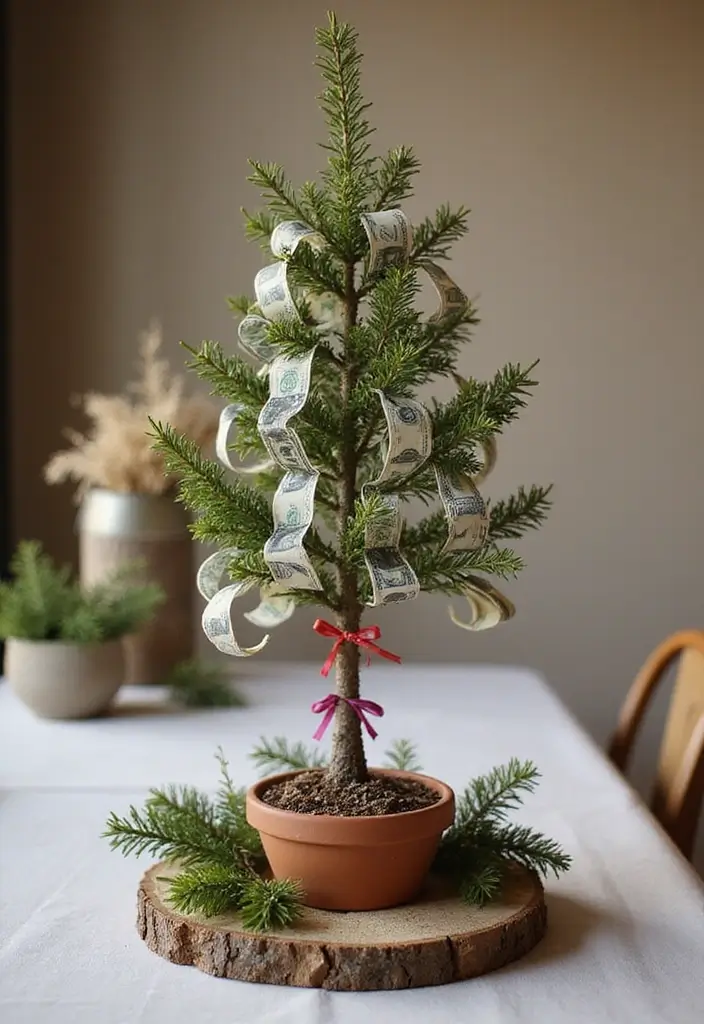 29 Money Packing Ideas For Wedding Gifts That Look Luxe - 8. Cash Tree Centerpiece