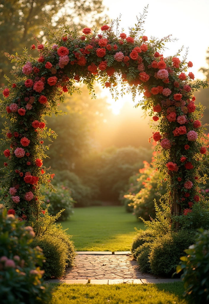 29 Wedding Arbor Ideas That Frame the Moment - 1. Floral Cascade Arbor