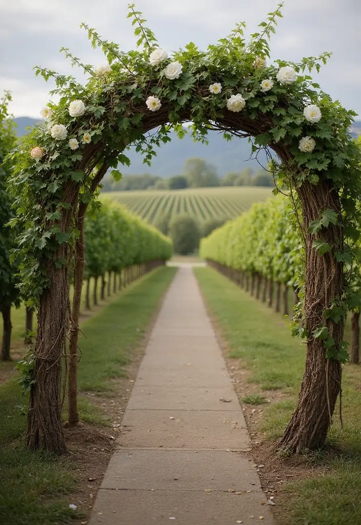 29 Wedding Arbor Ideas That Frame the Moment - 13. Grapevine Arbor