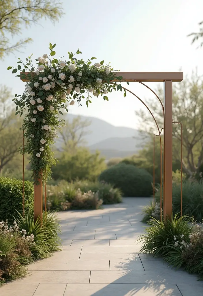 29 Wedding Arbor Ideas That Frame the Moment - 14. Geometric Frame Arbor