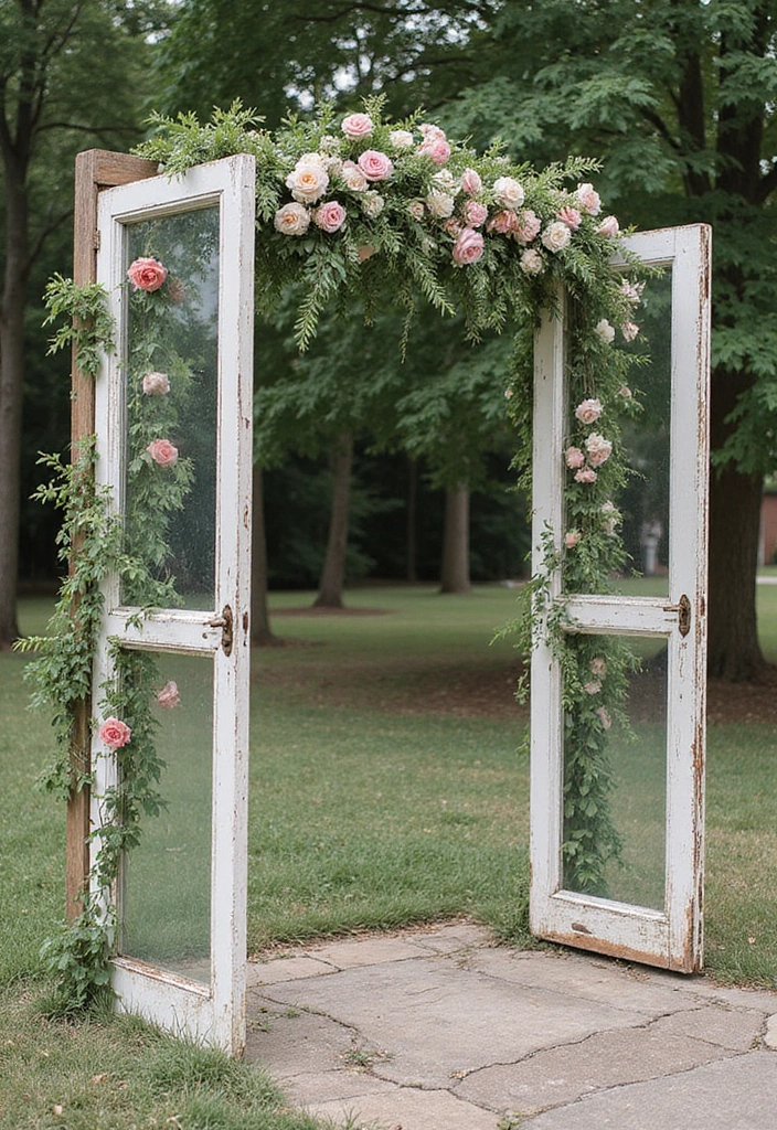 29 Wedding Arbor Ideas That Frame the Moment - 15. Recycled Material Arbor