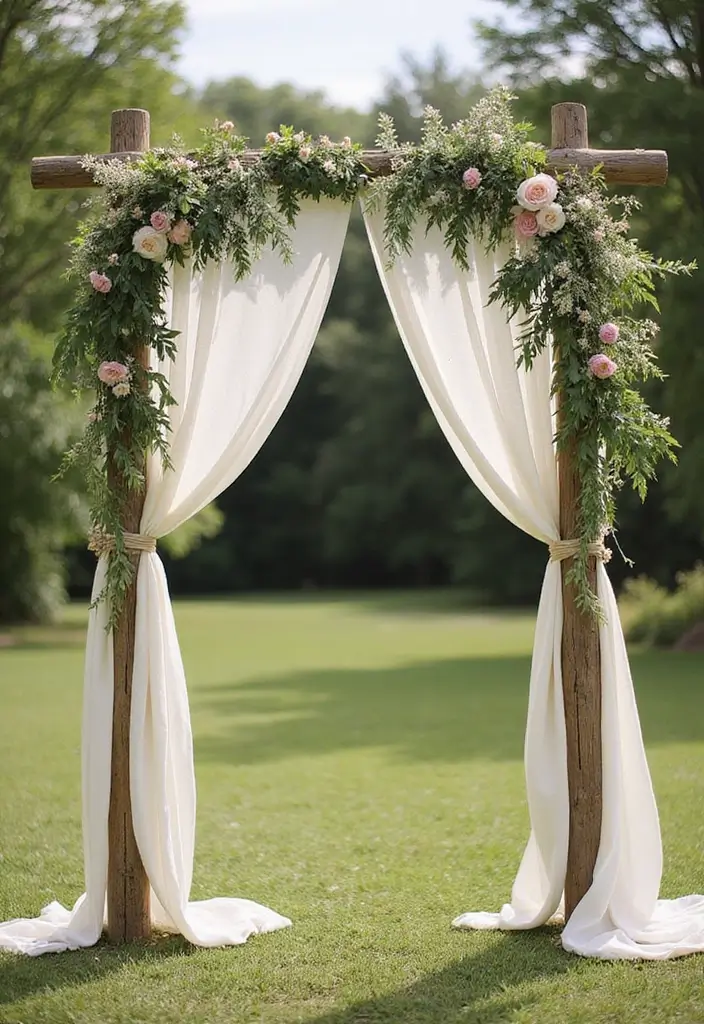 29 Wedding Arbor Ideas That Frame the Moment - 2. Rustic Wooden Frame