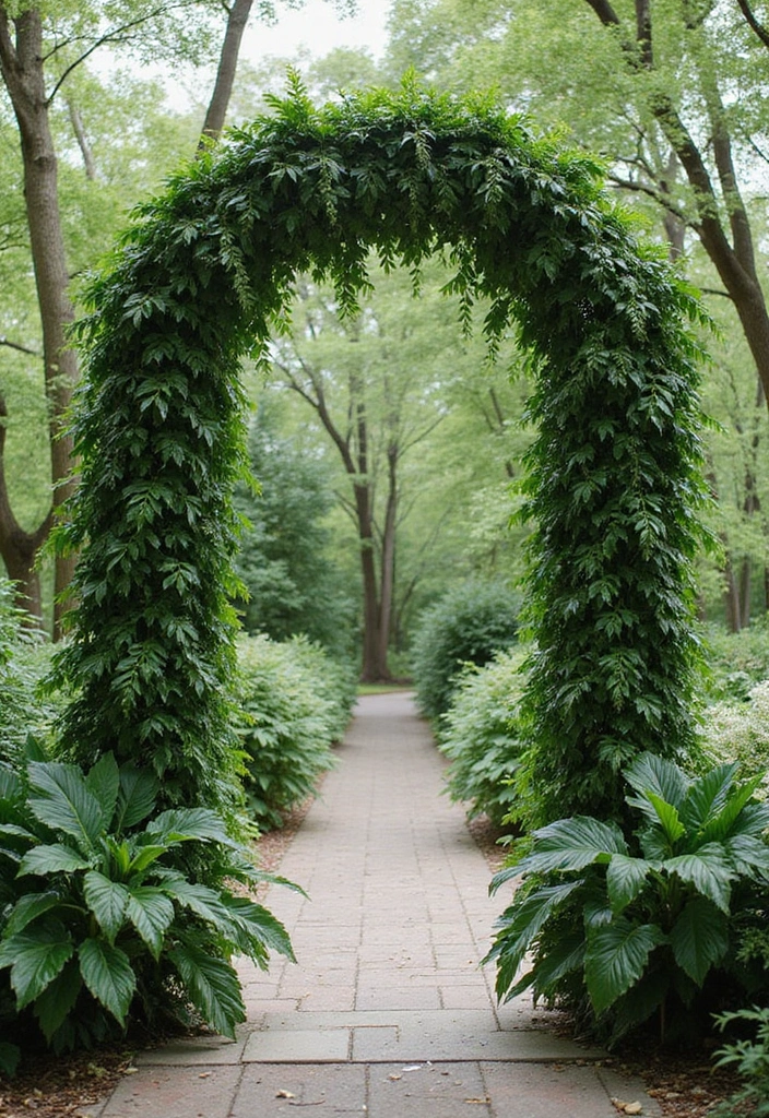 29 Wedding Arbor Ideas That Frame the Moment - 3. Greenery-Only Arbor