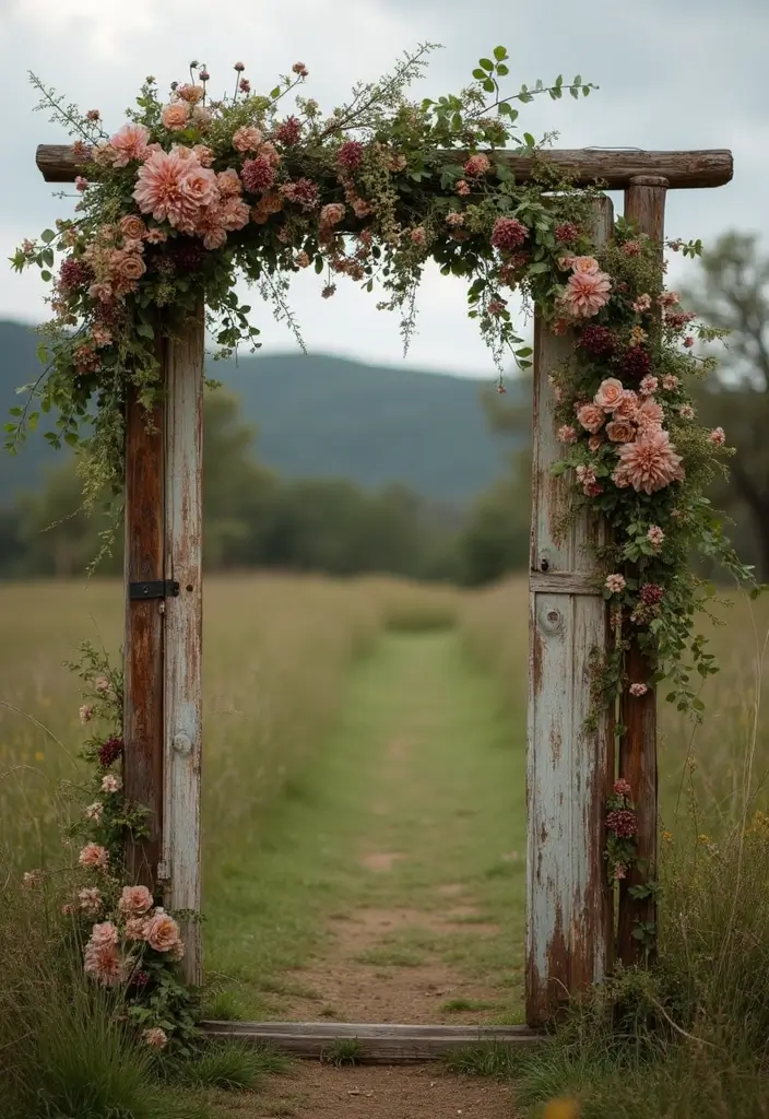 29 Wedding Arbor Ideas That Frame the Moment - 4. Vintage Door Frame