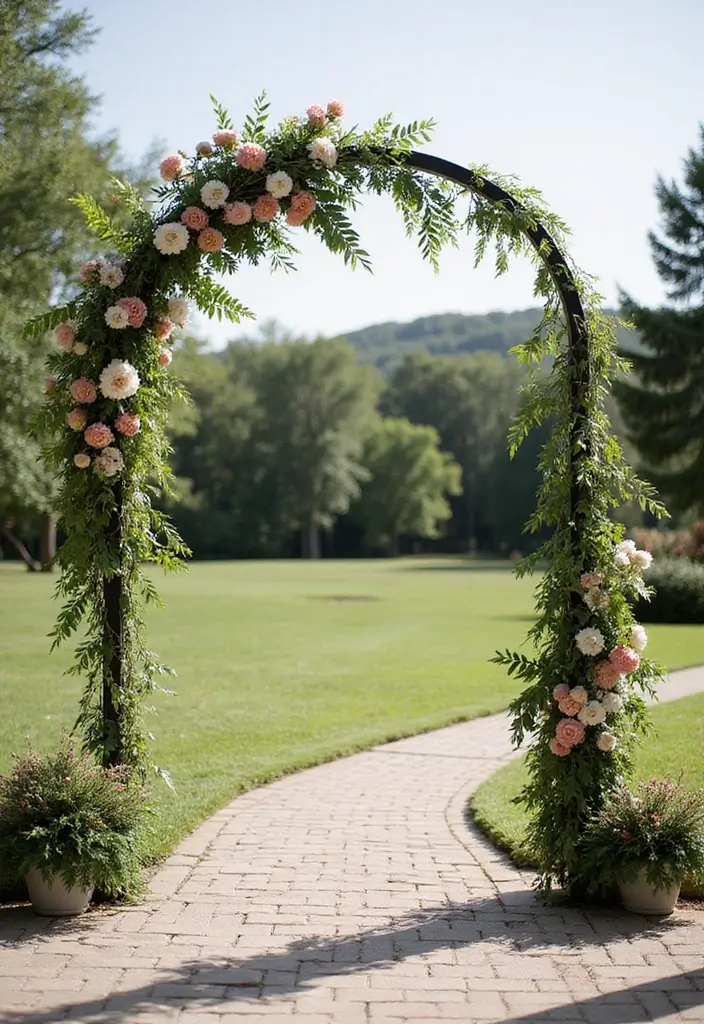 29 Wedding Arbor Ideas That Frame the Moment - 8. Eco-Friendly Metal Arbor