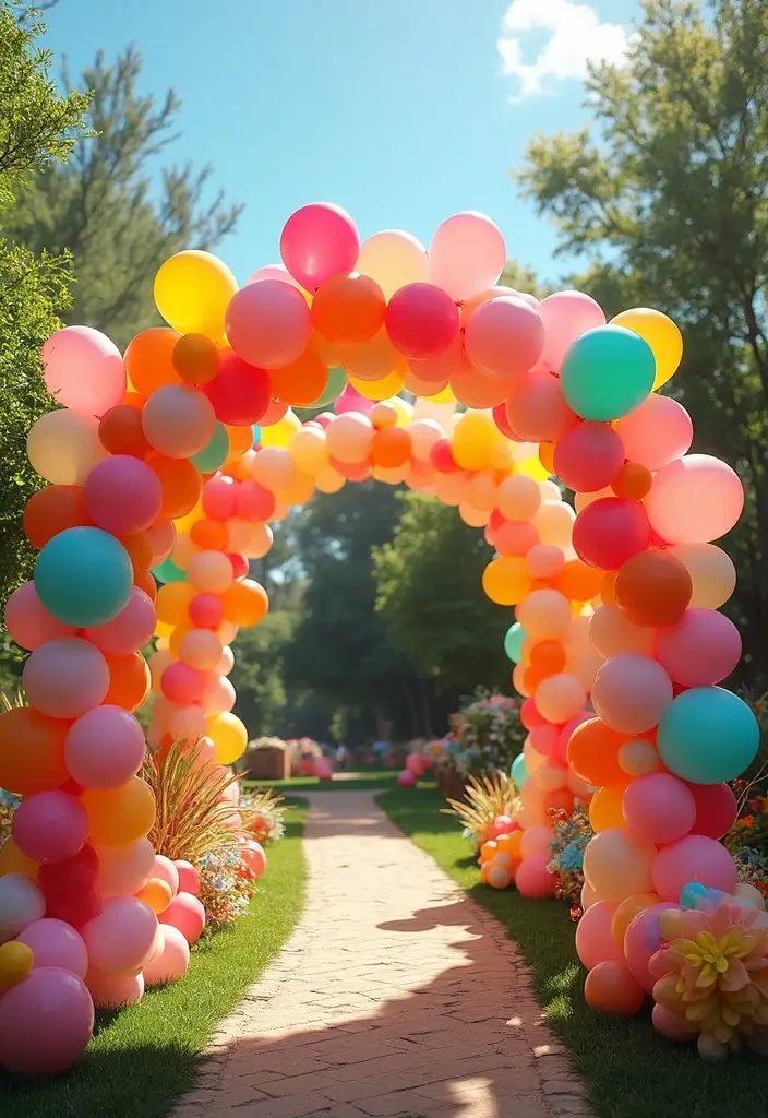 29 Wedding Arbor Ideas That Frame the Moment - 9. Whimsical Balloon Arbor