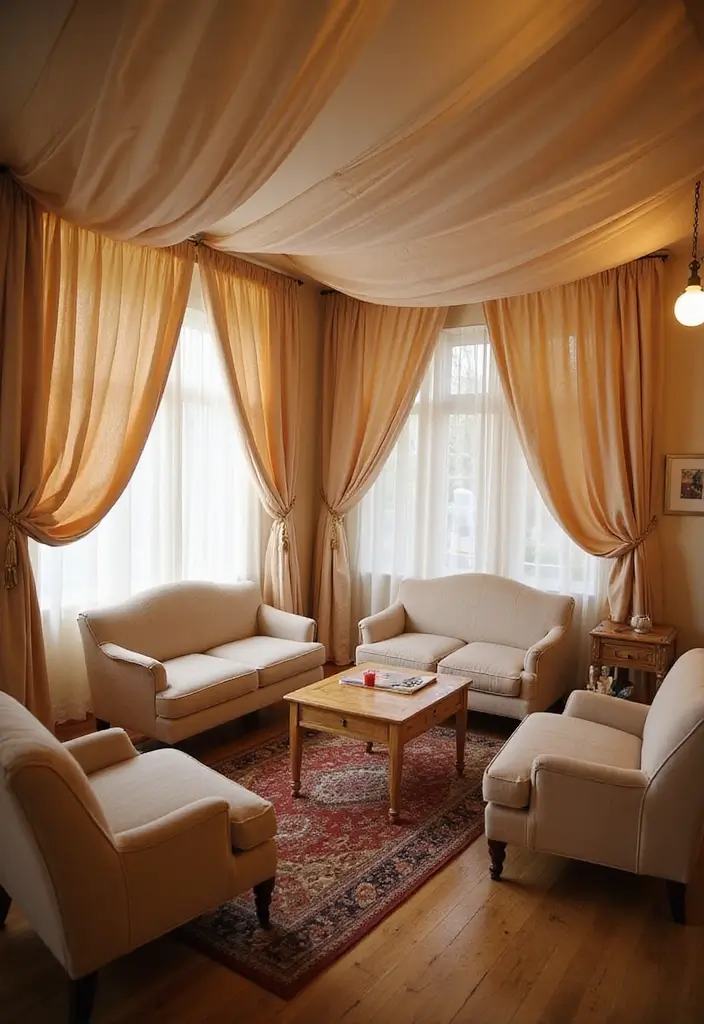 29 Wedding Drapery Ideas That Transform Any Venue - 13. Draped Lounge Areas