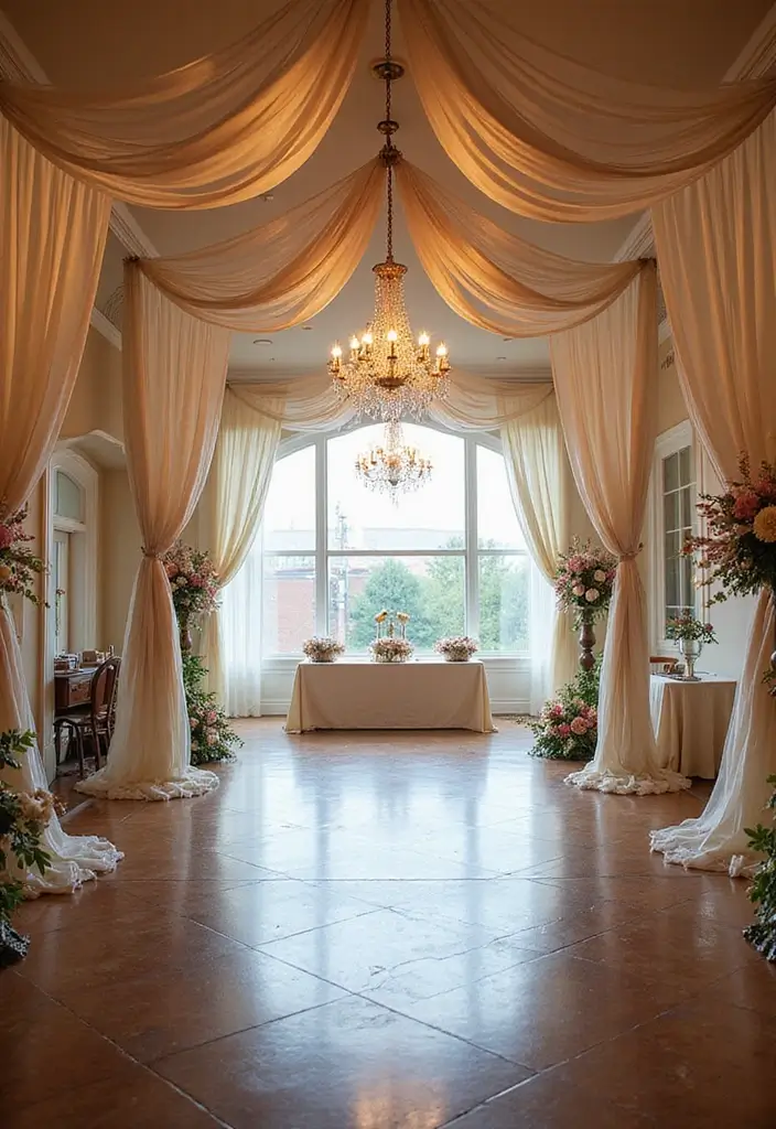 29 Wedding Drapery Ideas That Transform Any Venue - 19. Elegant Swag Draping