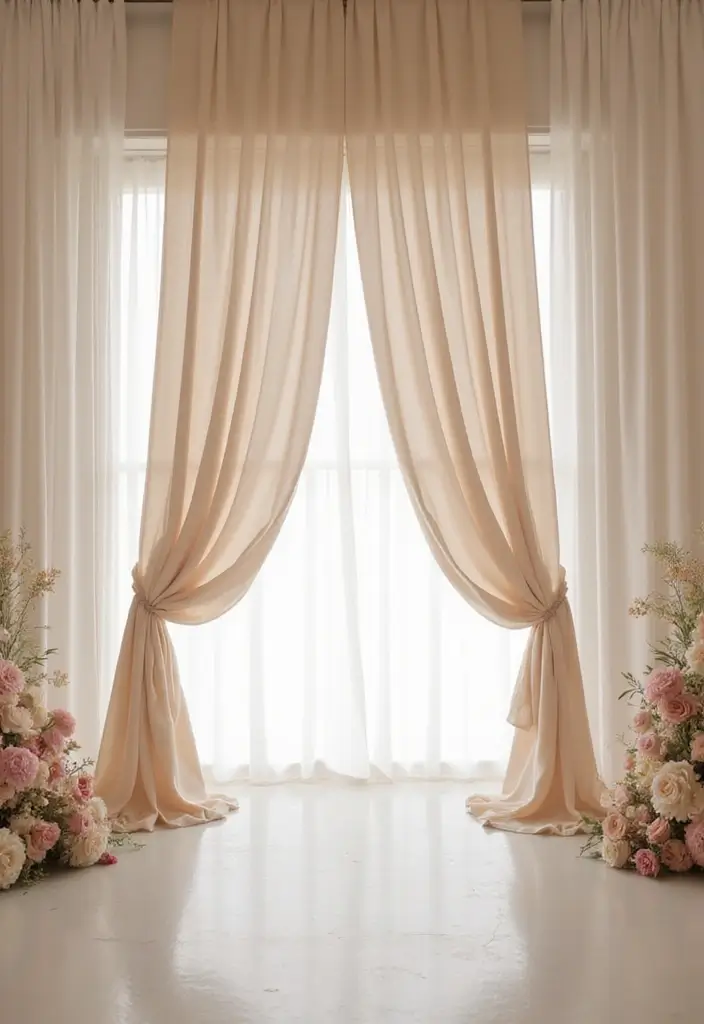 29 Wedding Drapery Ideas That Transform Any Venue - 22. Minimalist Draping