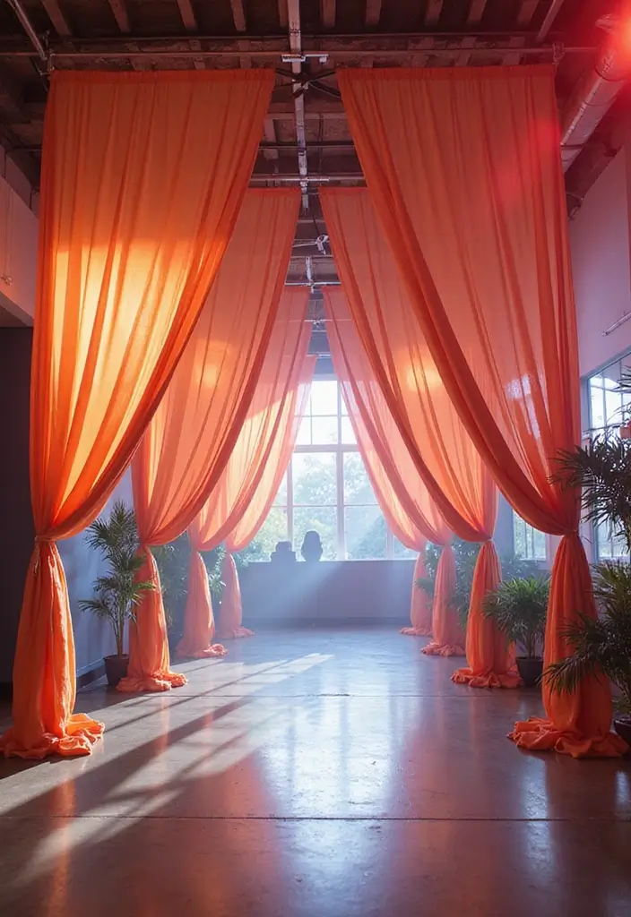29 Wedding Drapery Ideas That Transform Any Venue - 5. Floating Drapery Panels