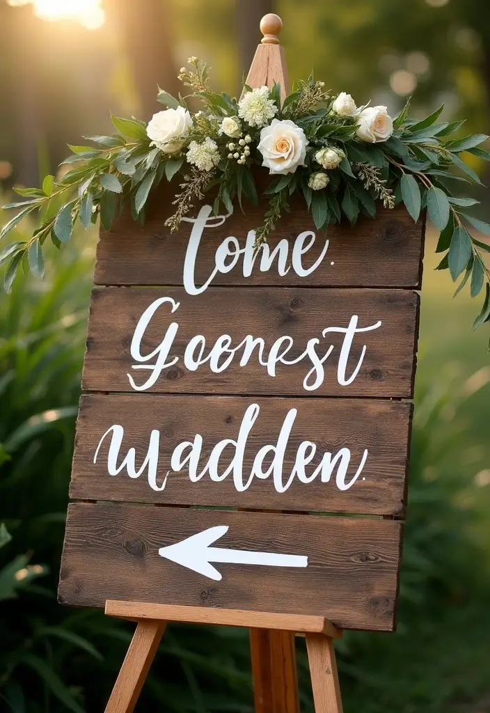 29 Welcome Bride Decoration Ideas That Say Wow - 1. Handcrafted Wooden Signage