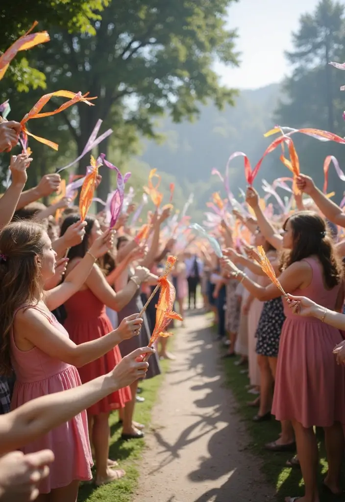 29 Welcome Bride Decoration Ideas That Say Wow - 13. Ribbon Wands for Guests