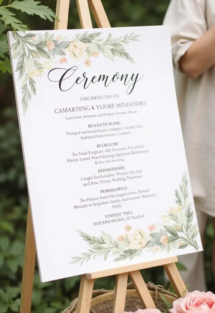 29 Welcome Bride Decoration Ideas That Say Wow - 24. Personalized Ceremony Program