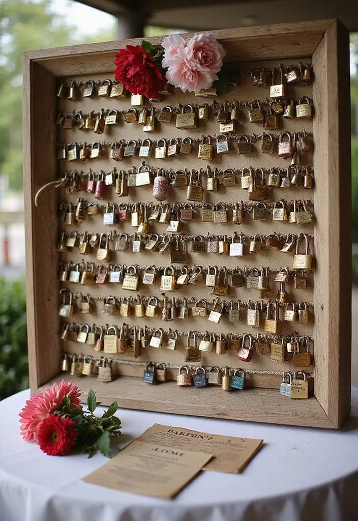 29 Welcome Bride Decoration Ideas That Say Wow - 25. Love Lock Display
