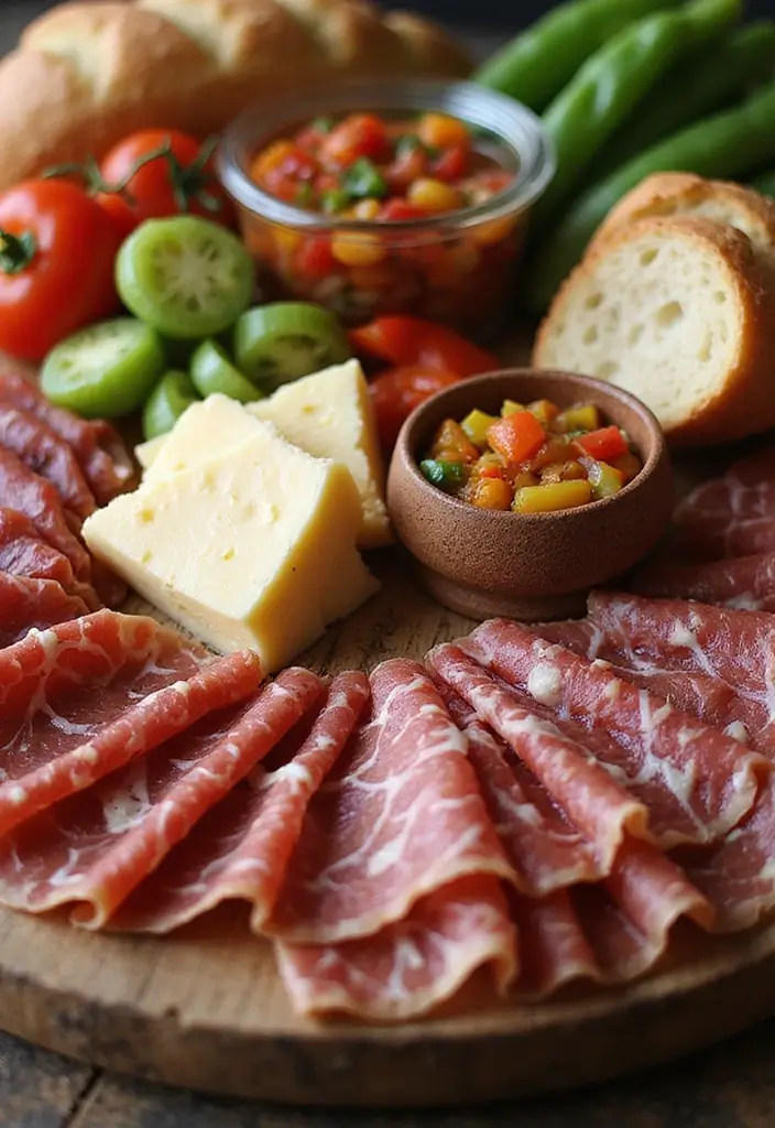 25 Bridal Shower Charcuterie Board Ideas That Guests Will Love - 20. Italian Antipasto Board