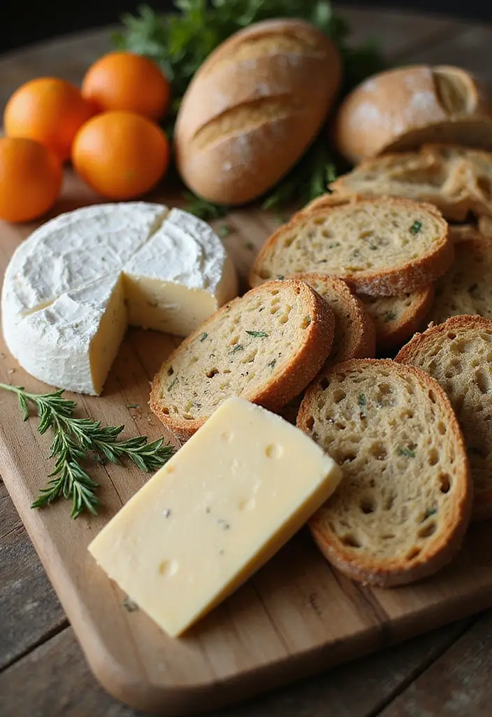 25 Bridal Shower Charcuterie Board Ideas That Guests Will Love - 22. Rustic Cheese and Bread Board