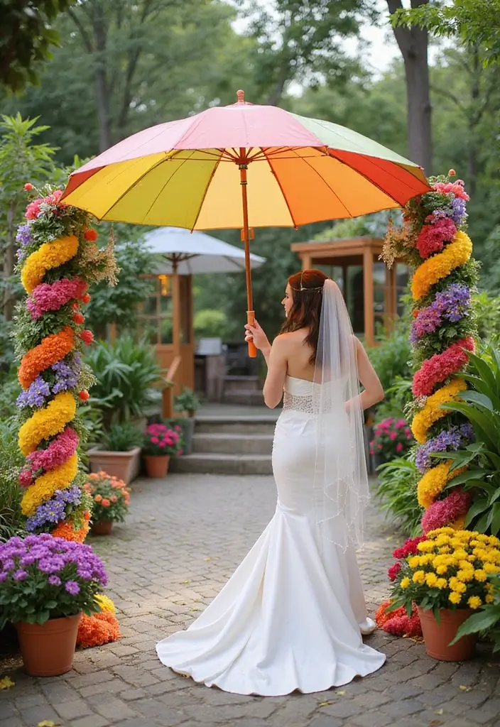 27 Bridal Entry Ideas Indian Style That Wow Guests - 10. Colorful Umbrella Entry