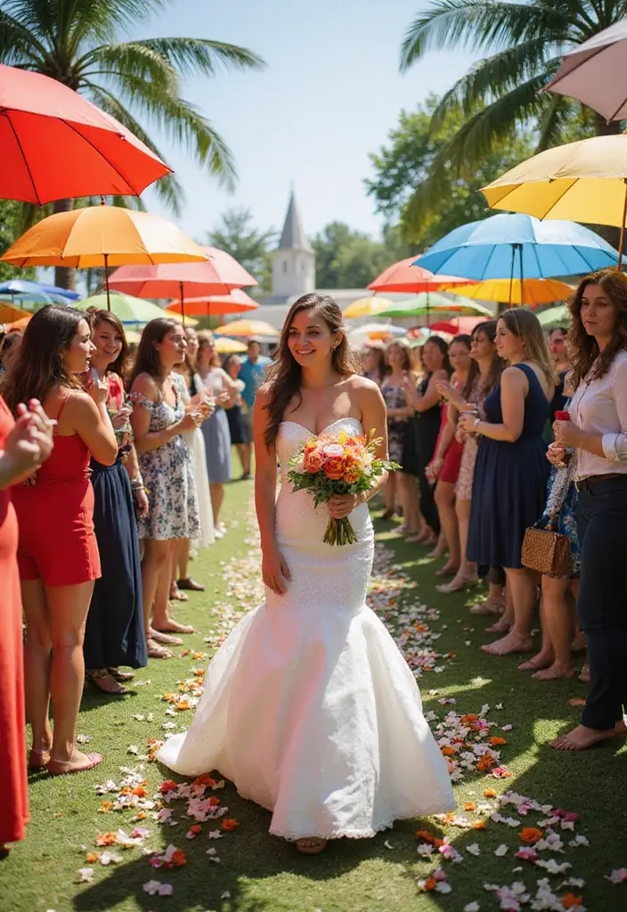 27 Bridal Entry Ideas Indian Style That Wow Guests - 17. Umbrella Parade