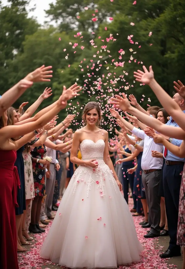 27 Bridal Entry Ideas Indian Style That Wow Guests - 4. Elegant Flower Shower