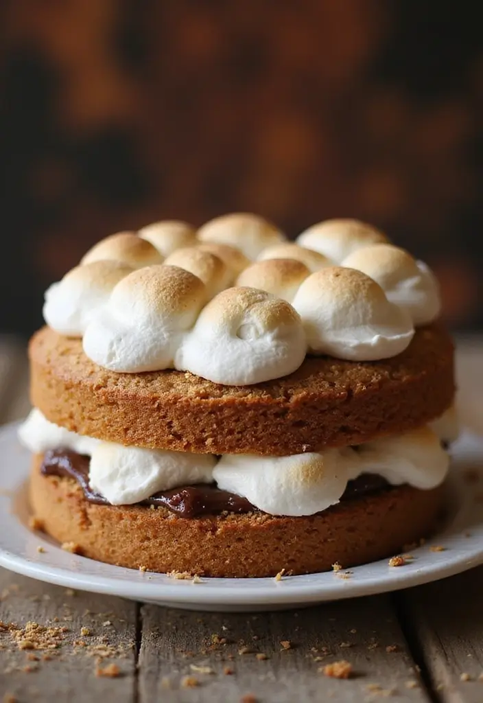 27 One Year Anniversary Cake Ideas That Celebrate Love - 12. S'mores Cake