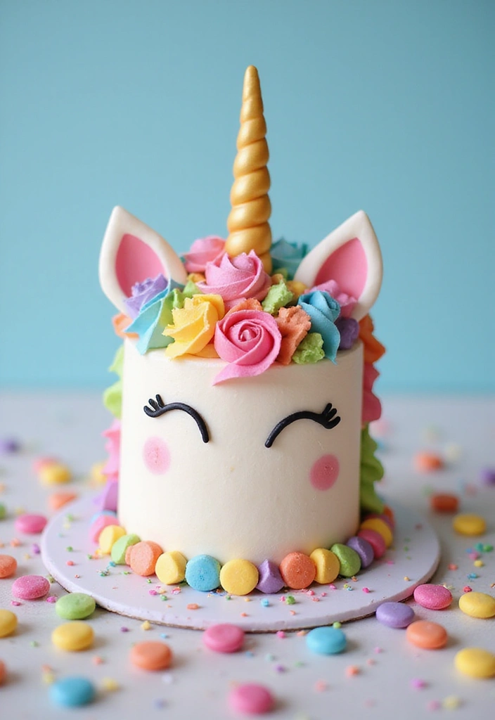 27 One Year Anniversary Cake Ideas That Celebrate Love - 15. Whimsical Unicorn Cake