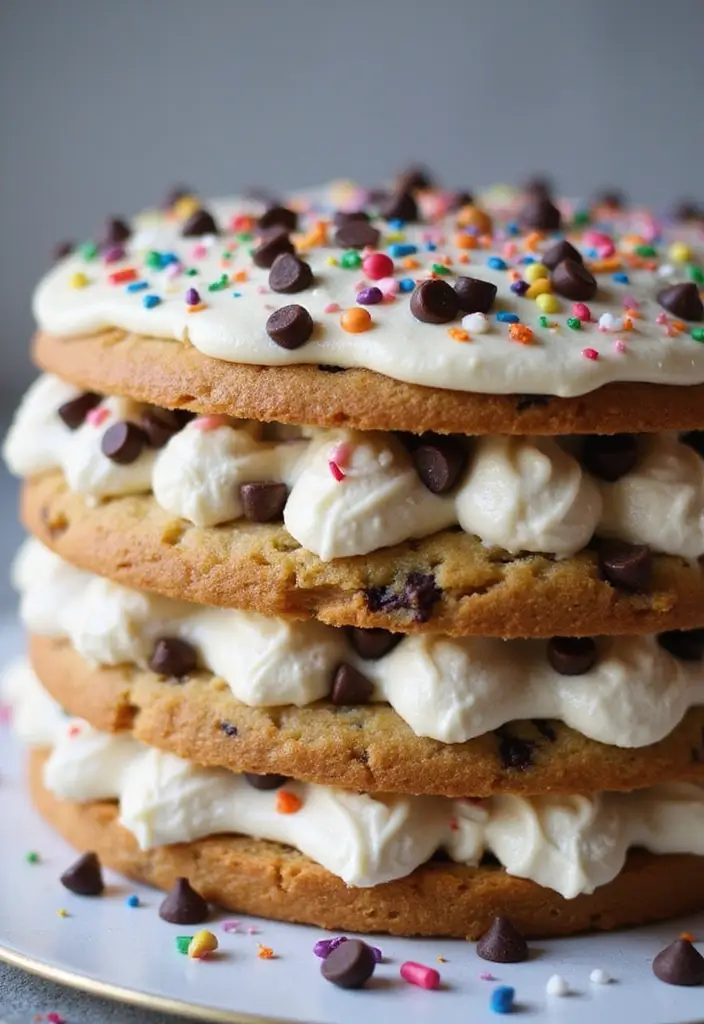 27 One Year Anniversary Cake Ideas That Celebrate Love - 19. Chocolate Chip Cookie Cake