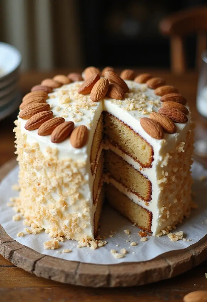 27 One Year Anniversary Cake Ideas That Celebrate Love - 24. Almond Joy Cake