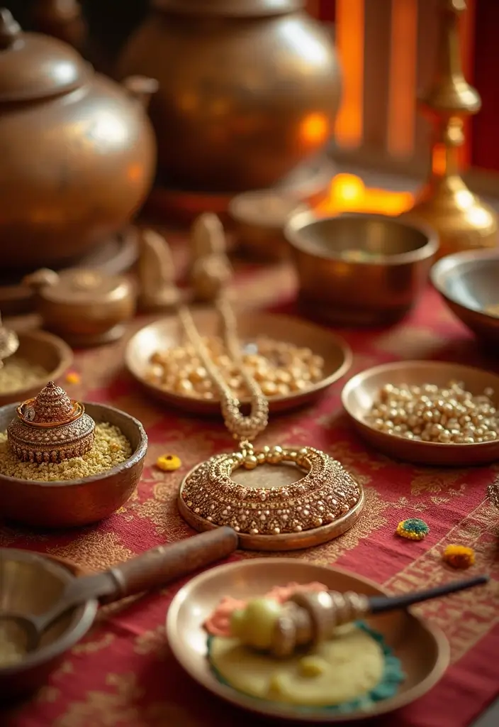 27 Seemantham Decoration Ideas That Honor Tradition - 21. Incorporating Personal Heirlooms