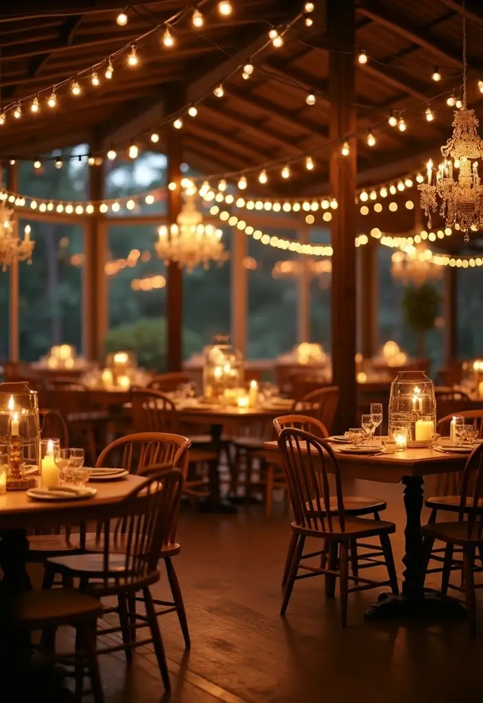 27 Wedding Ideas Indoor That Feel Cozy and Stylish - 1. Warm Lighting Fixtures