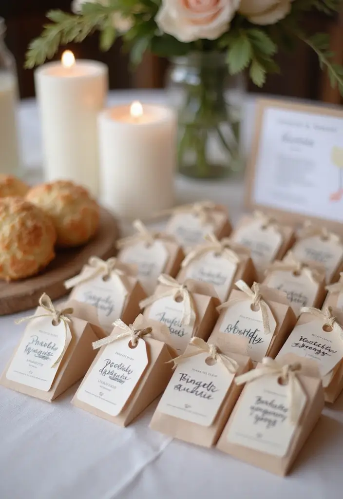 27 Wedding Ideas Indoor That Feel Cozy and Stylish - 13. Thoughtful Guest Favors