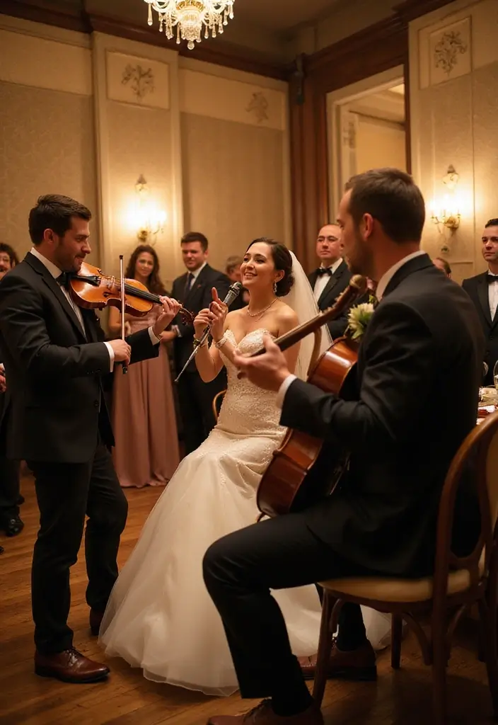 27 Wedding Ideas Indoor That Feel Cozy and Stylish - 21. Musical Elements