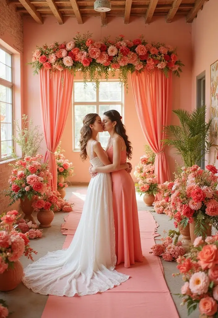 27 Winter Wedding Color Ideas That Feel Cozy And Luxe - 25. Coral and Gold