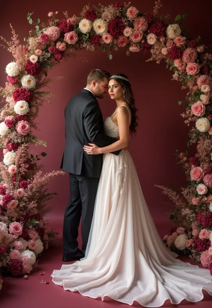 27 Winter Wedding Color Ideas That Feel Cozy And Luxe - 26. Rich Burgundy and Blush