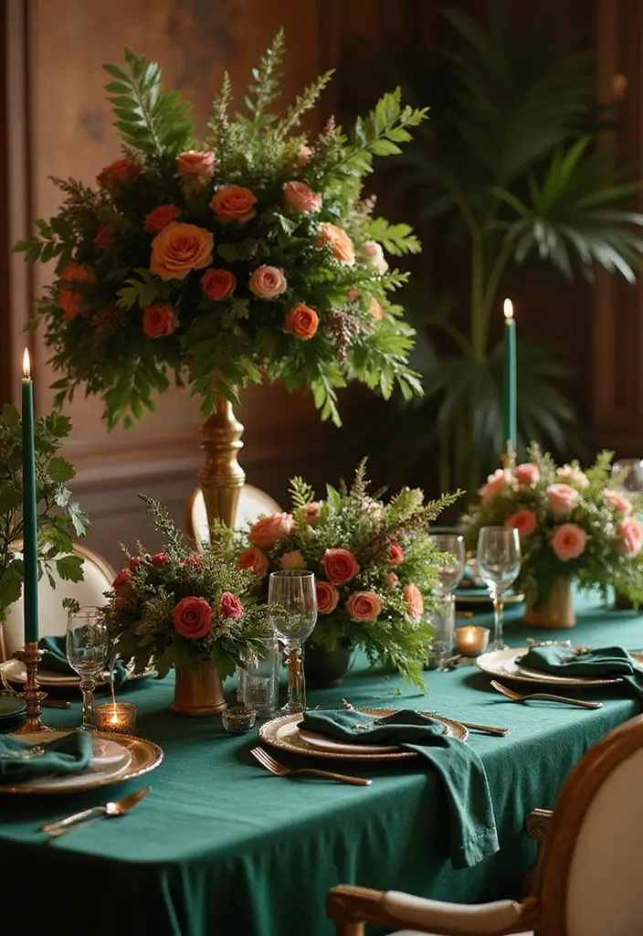 27 Winter Wedding Color Ideas That Feel Cozy And Luxe - 7. Emerald Green and Copper
