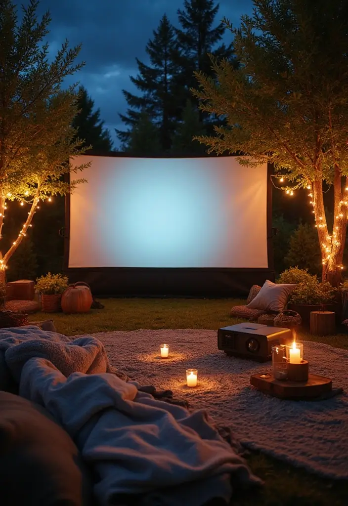 28 Backyard Proposal Ideas That Feel Private And Sweet - 3. Cozy Movie Night